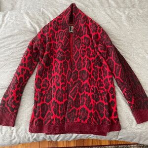 Vintage Juicy Couture Red Leopard Cardigan Coat XS/S